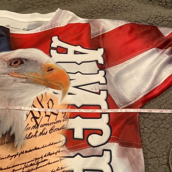 American Summer Flag Shirt Size Medium Short Sleeve - Picture 7 of 9